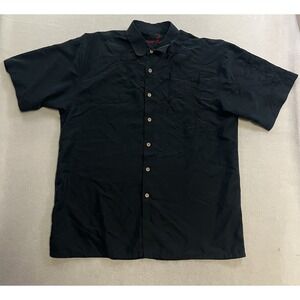 Bayboo Cay Hawaiian Shirt Men's Size Large Button Up  Embroidered Floral Rayon